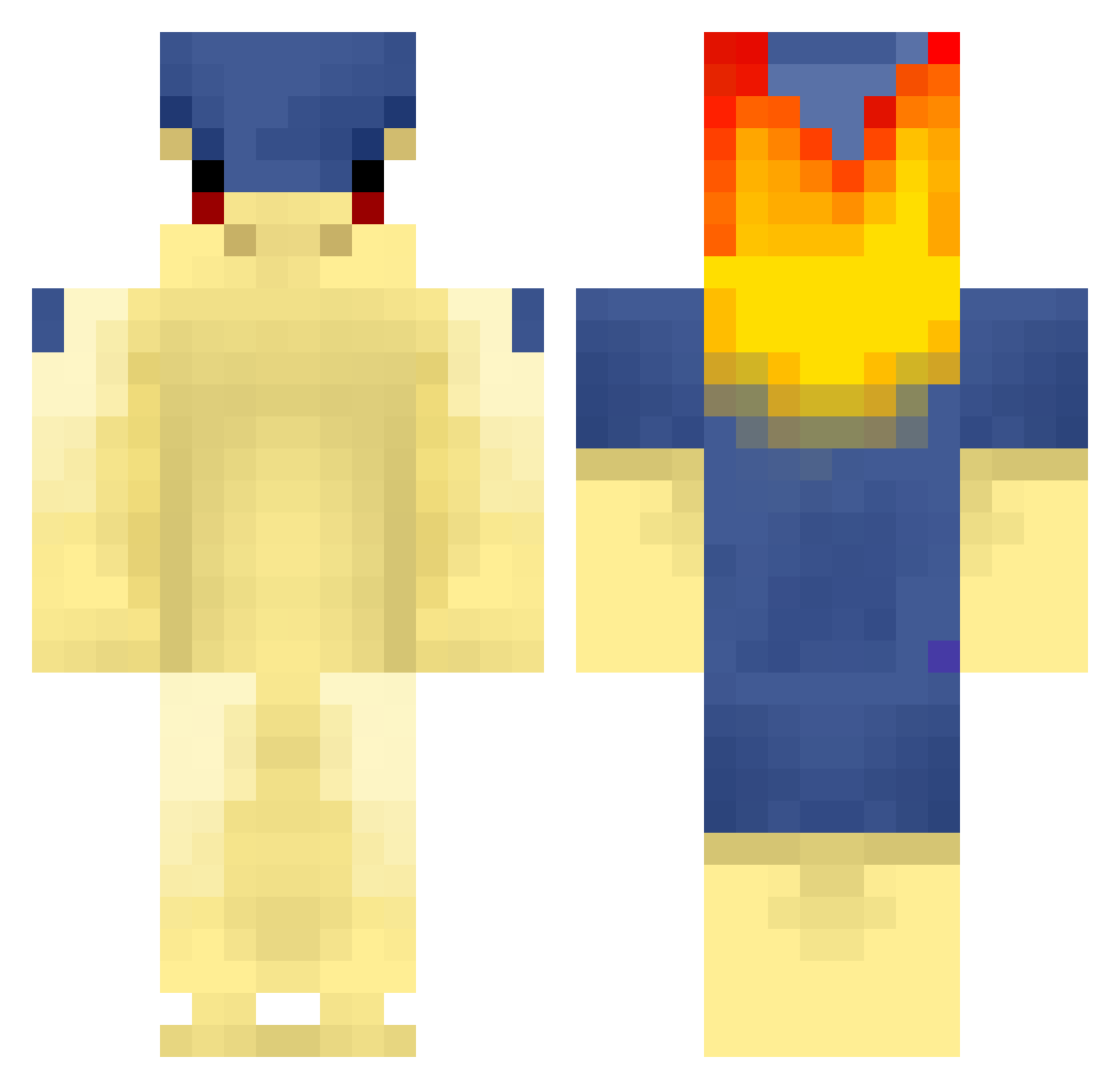 Charo Minecraft skin, front and back view