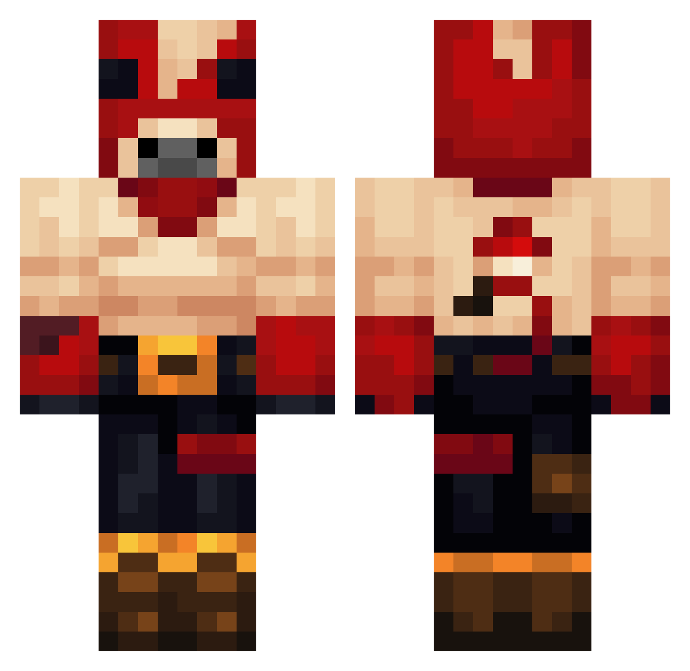 ZipZap Minecraft skin, front and back view