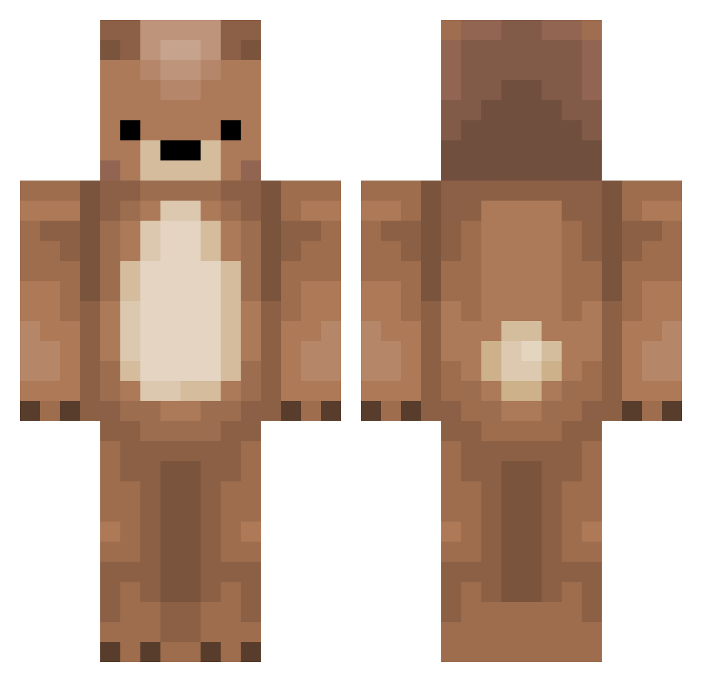 FrostPL Minecraft skin, front and back view