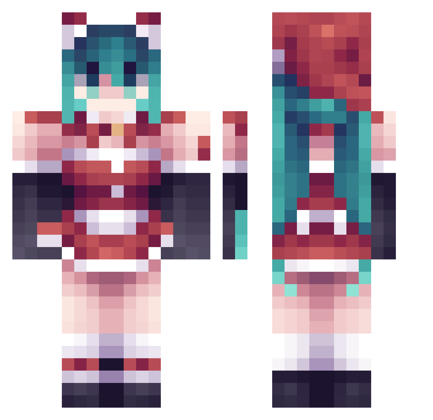 SatoruRyuk Minecraft skin, front and back view