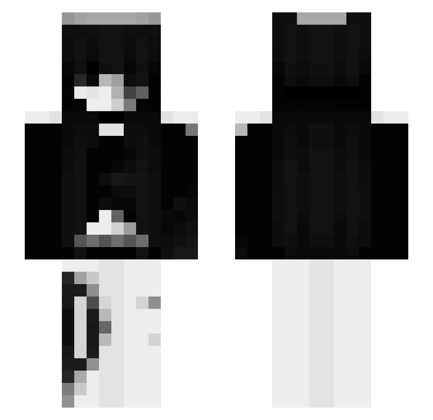 wristpierce Minecraft skin, front and back view