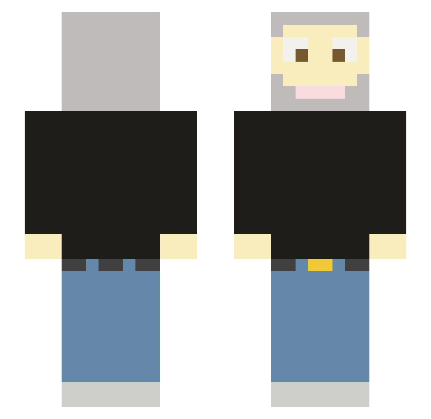 gabbe9991 Minecraft skin, front and back view