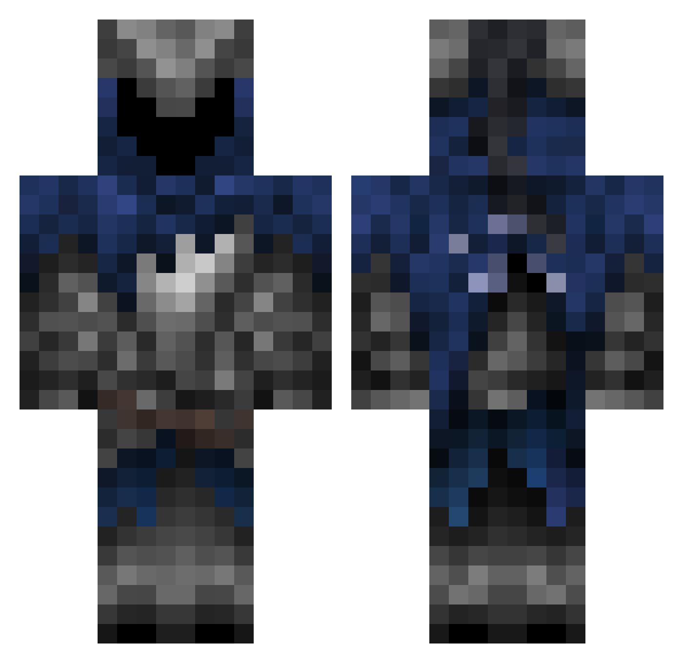 yVigil Minecraft skin, front and back view