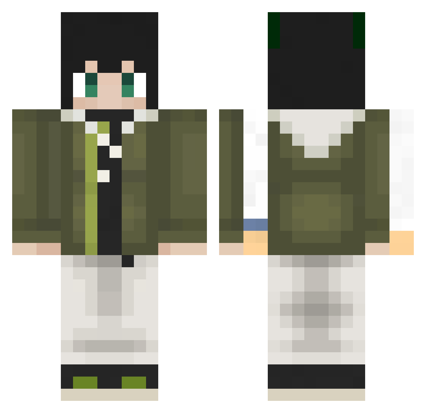 windcat Minecraft skin, front and back view