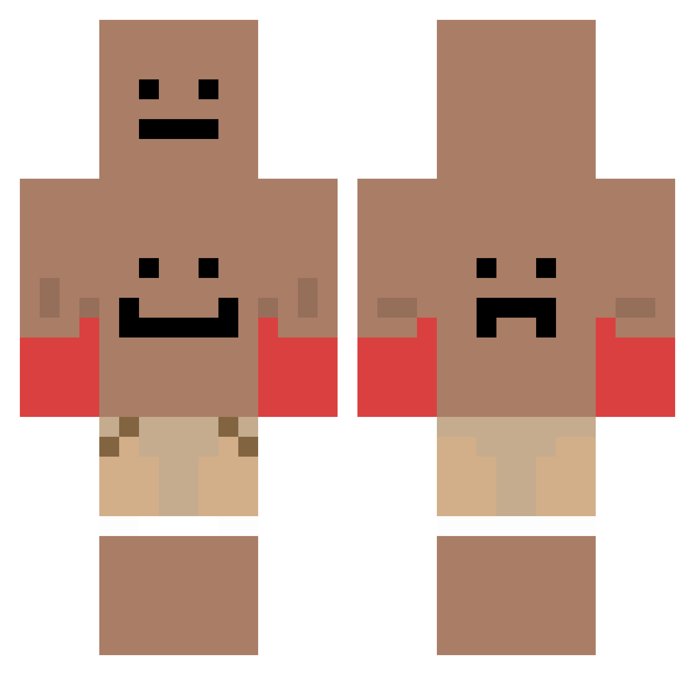 TormentSword Minecraft skin, front and back view