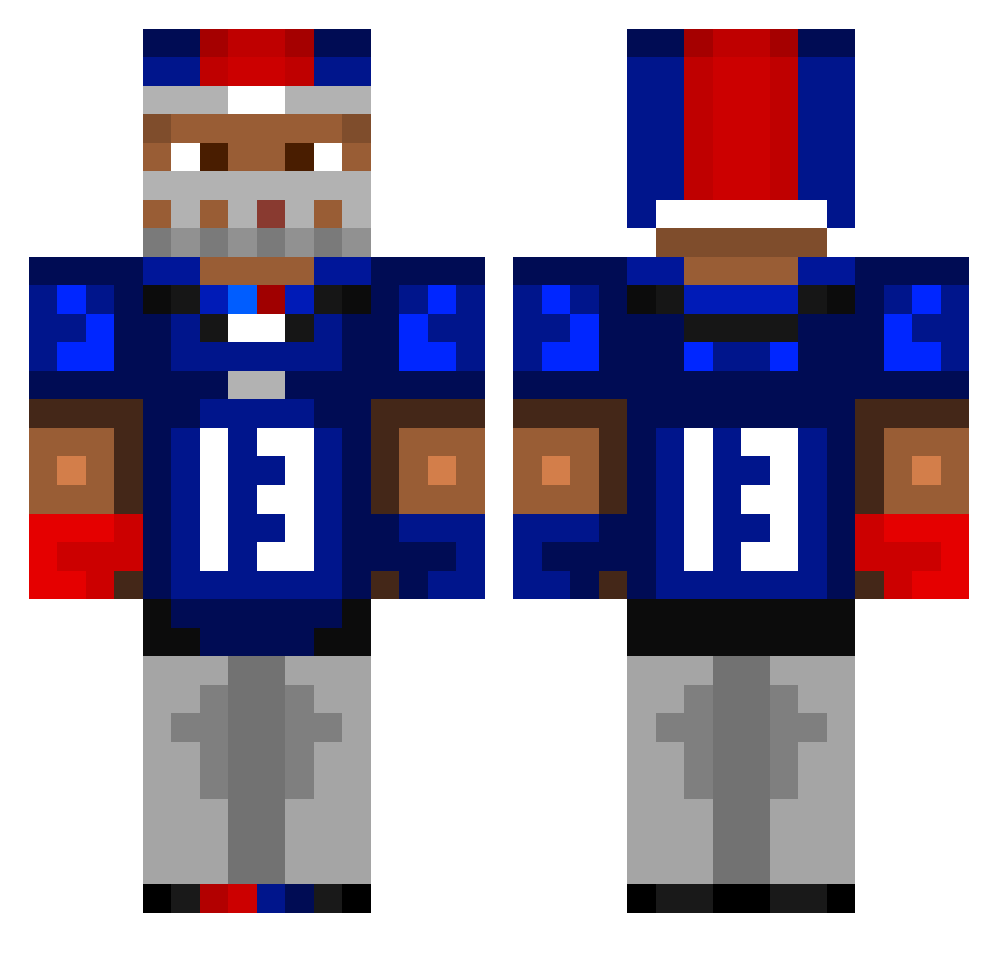 OdeIIBeckhamJR Minecraft skin, front and back view