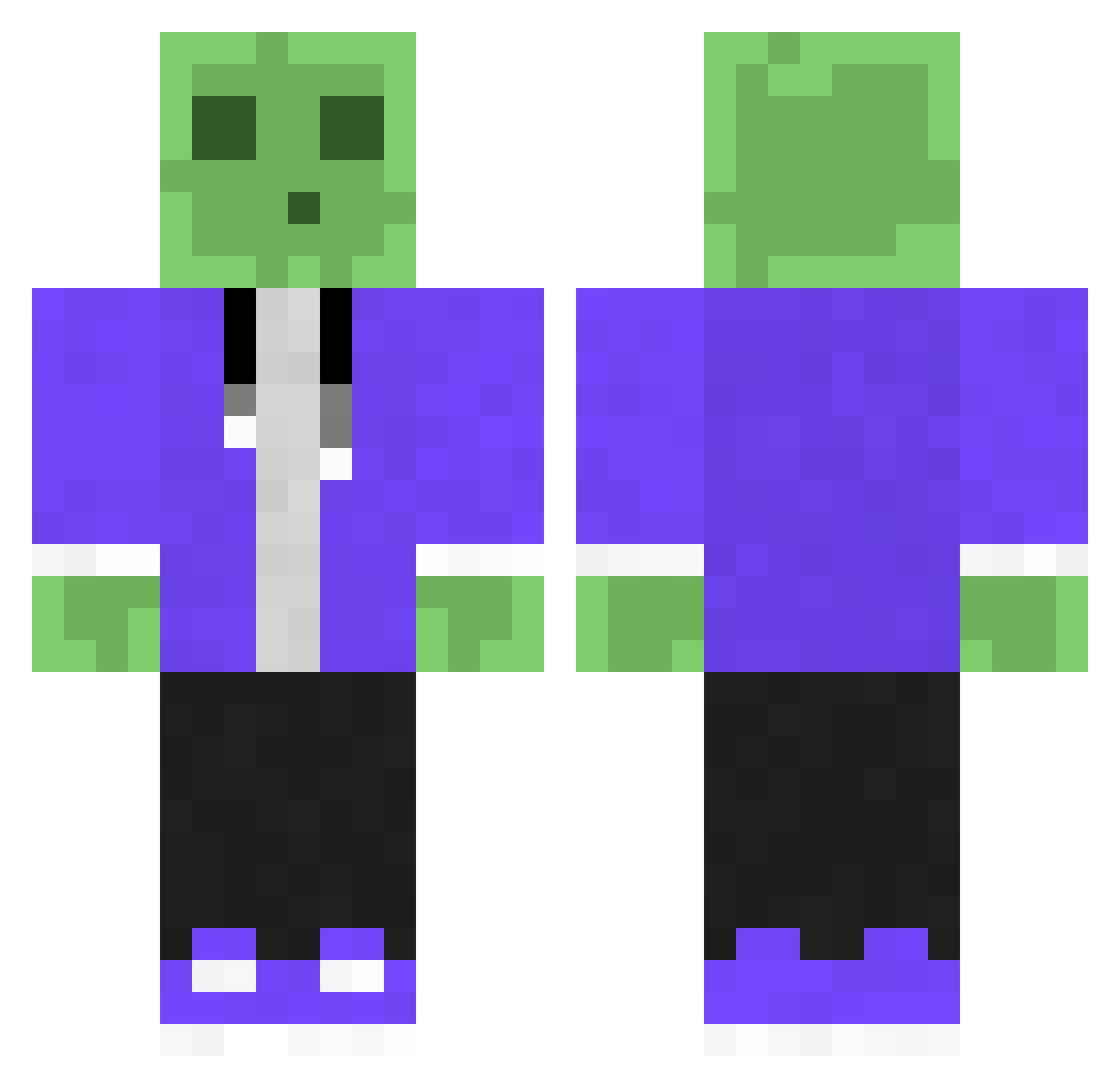 Xealee Minecraft skin, front and back view
