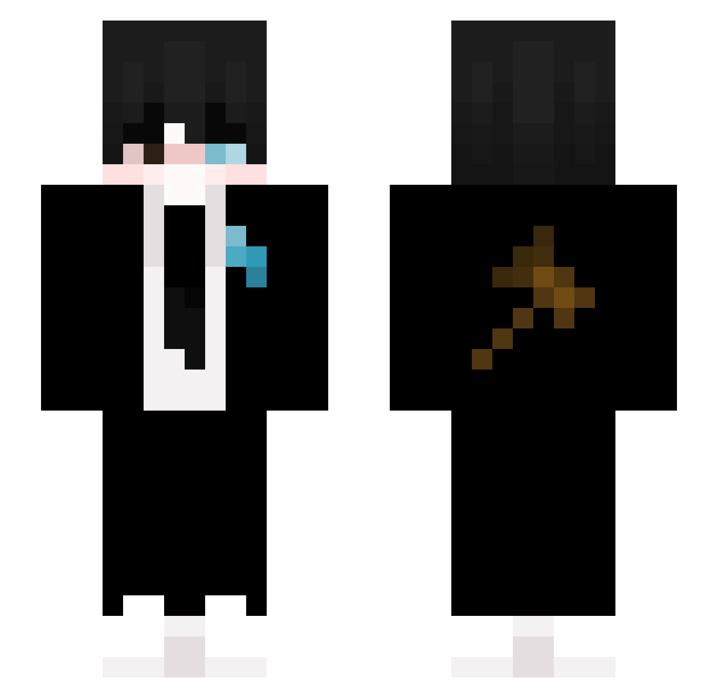 bvqi Minecraft skin, front and back view