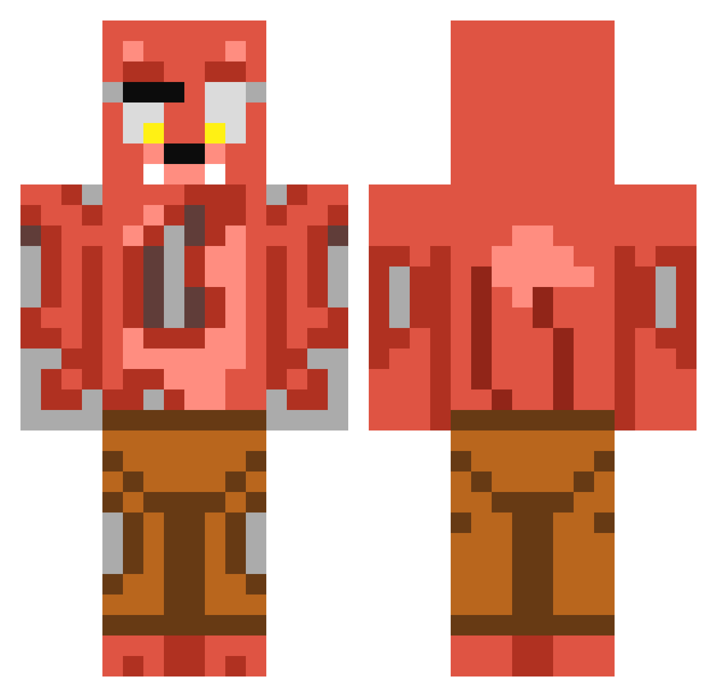 Chemistry Minecraft skin, front and back view