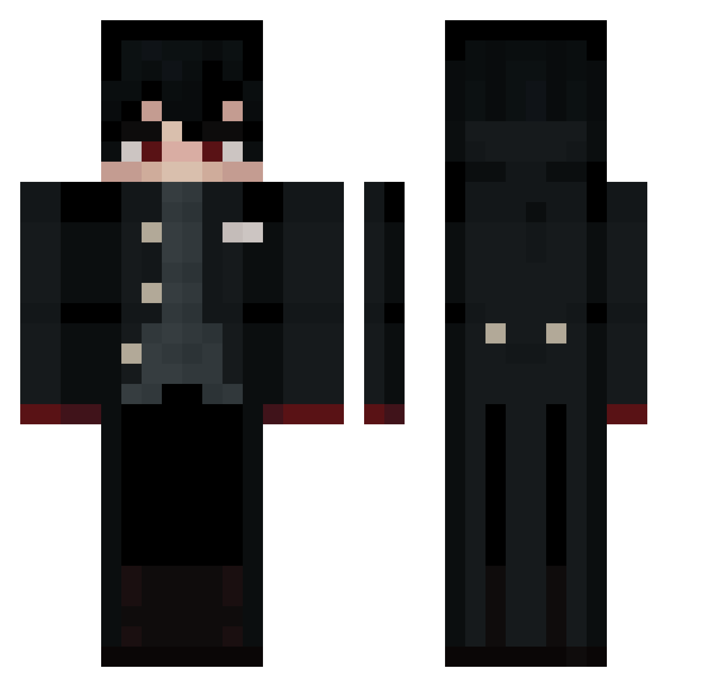 Dannelom Minecraft skin, front and back view