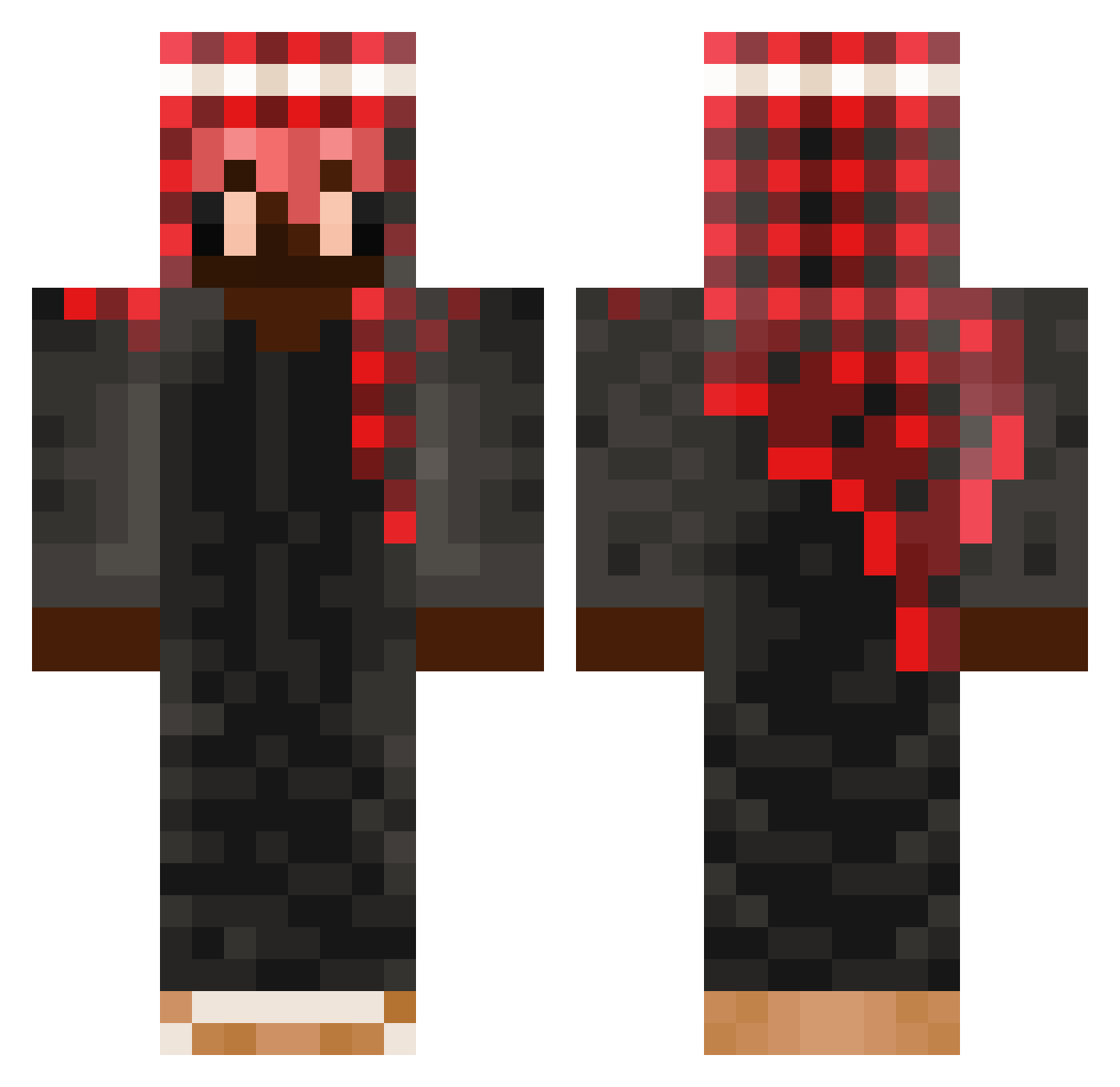 TheQuantumR Minecraft skin, front and back view