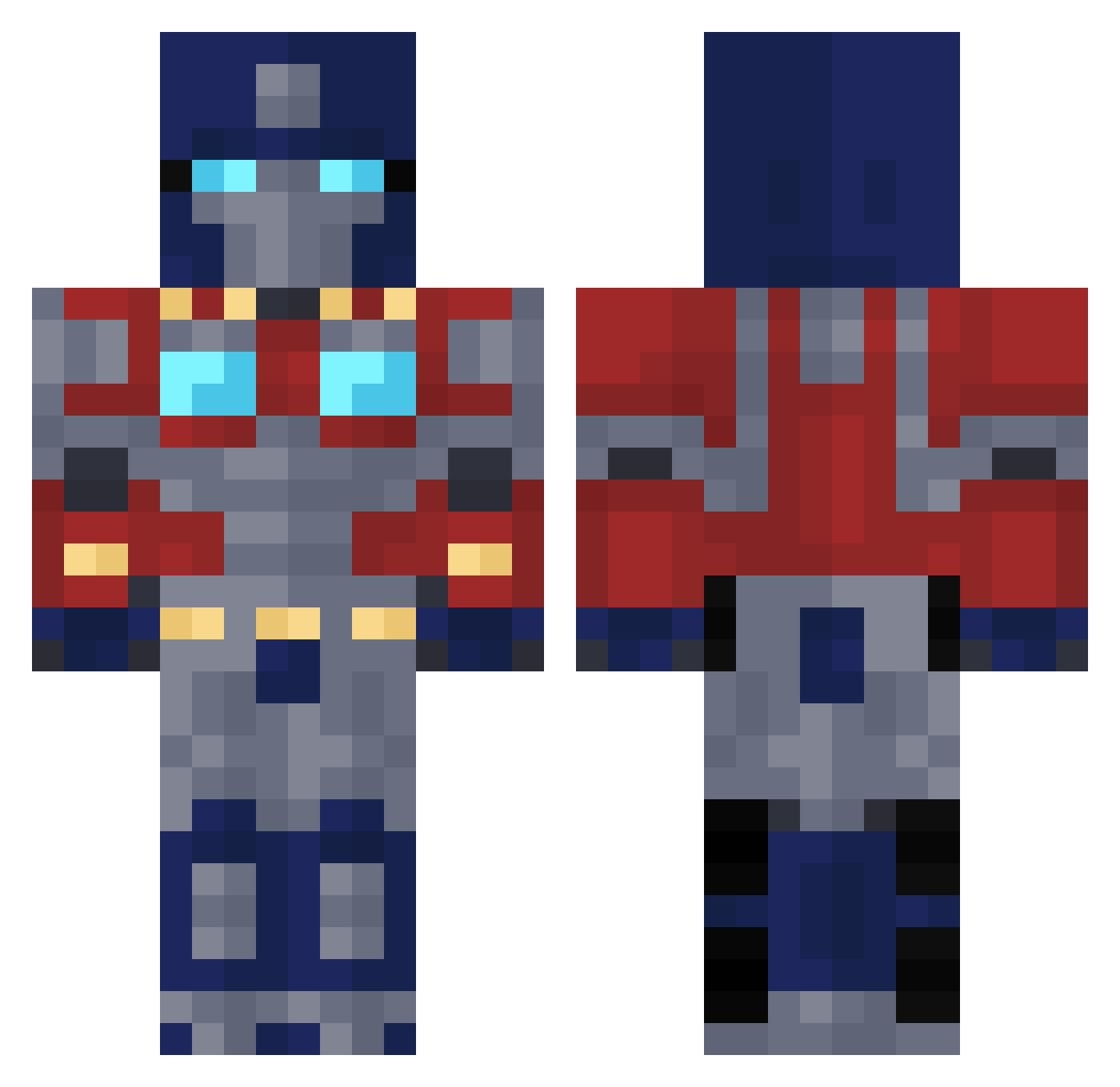panetonne Minecraft skin, front and back view