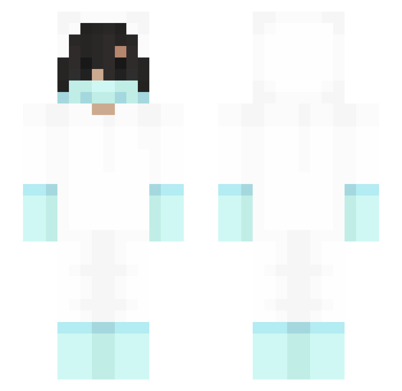 Extu Minecraft skin, front and back view