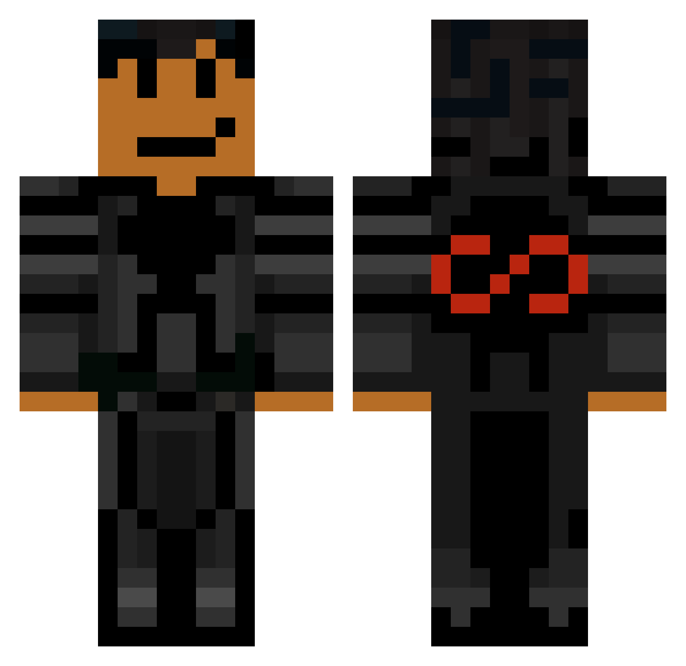 ScreptRBV2 Minecraft skin, front and back view