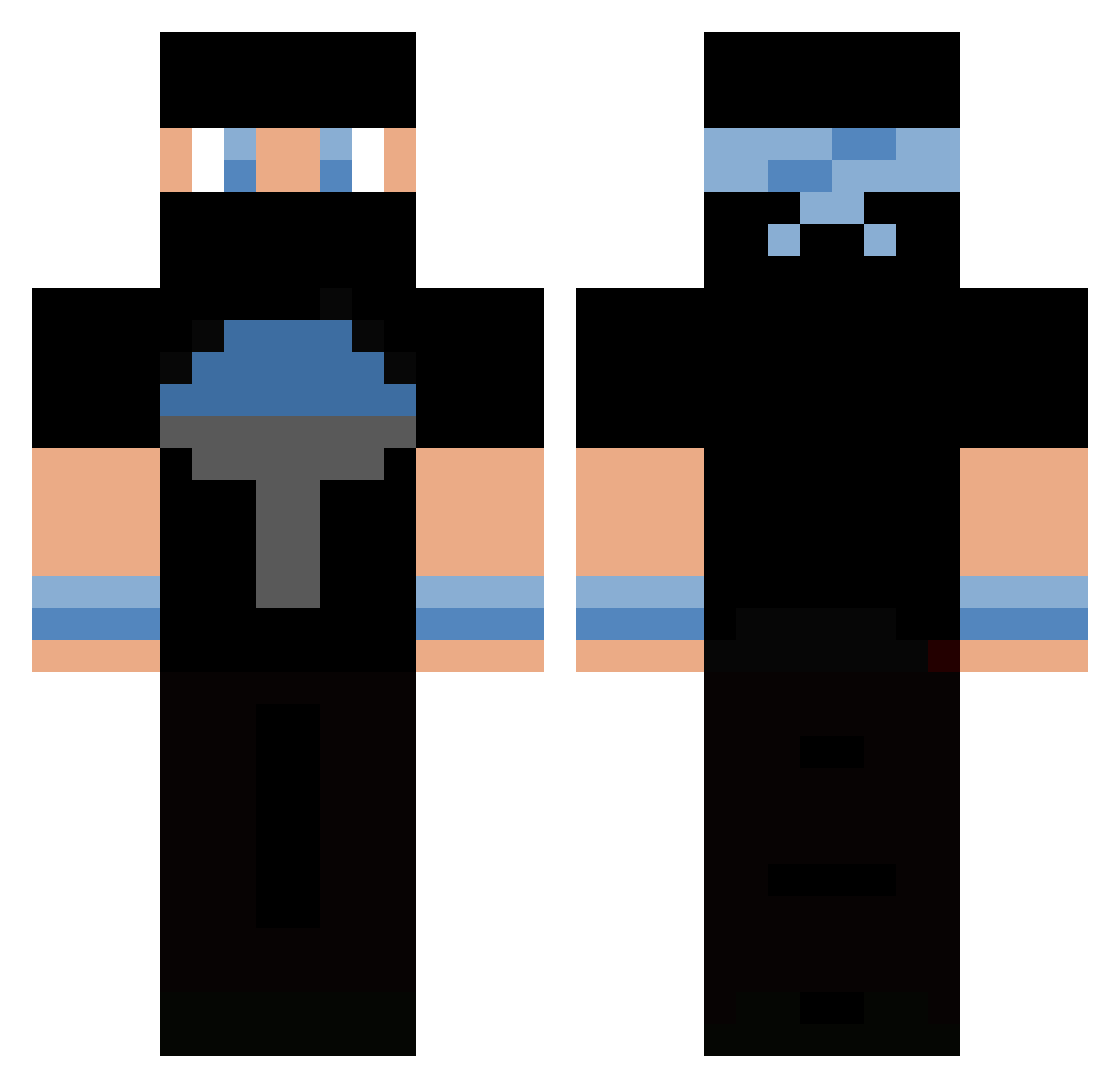 ex0star Minecraft skin, front and back view