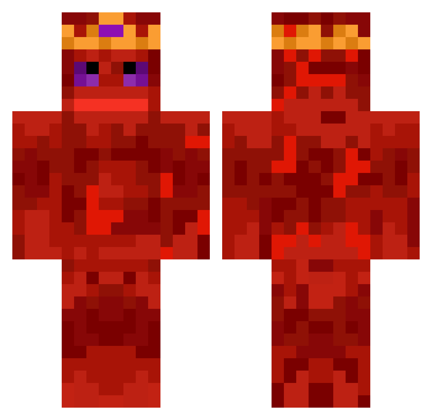 ZuCasa Minecraft skin, front and back view