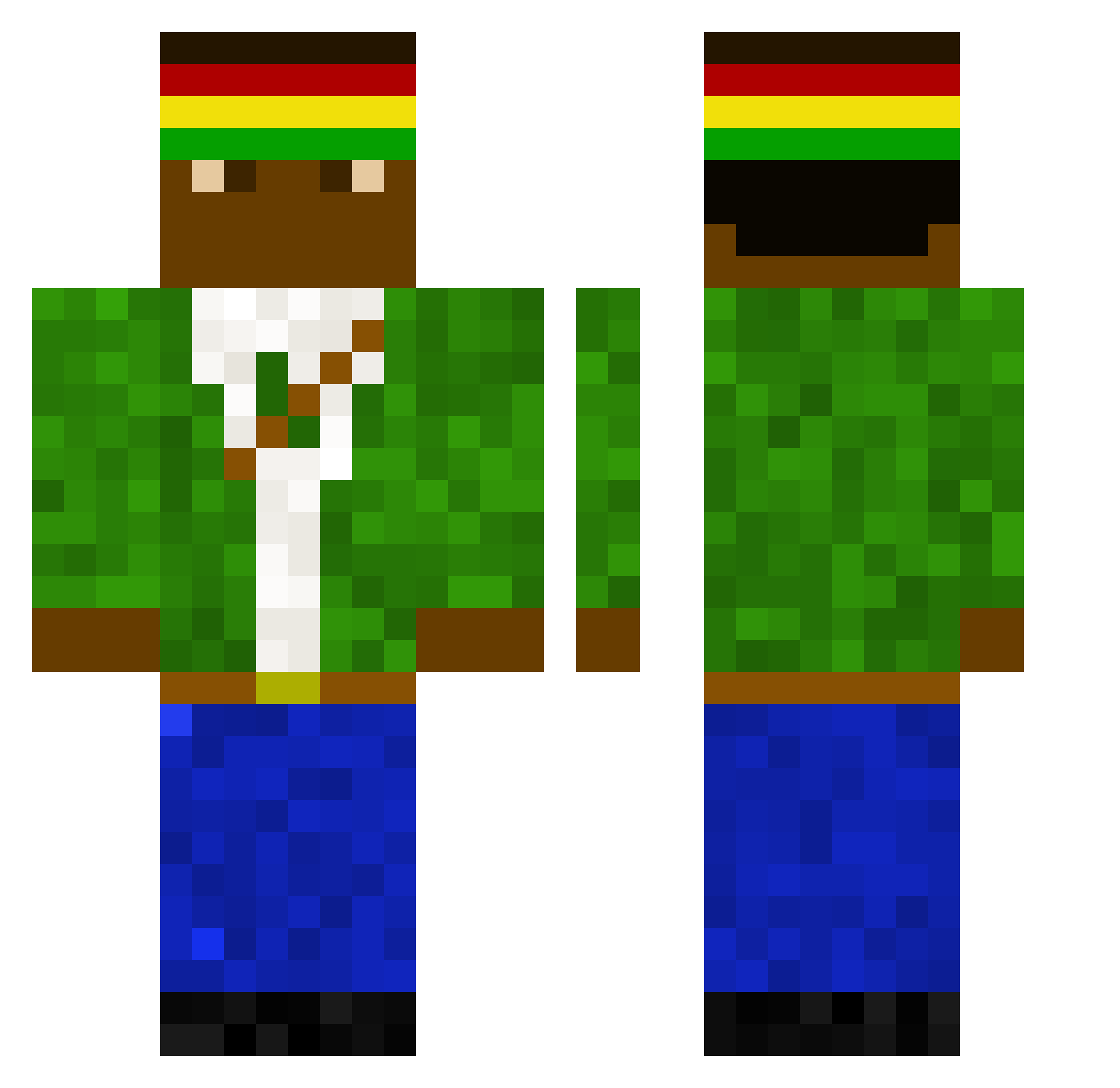Jackson0717 Minecraft skin, front and back view