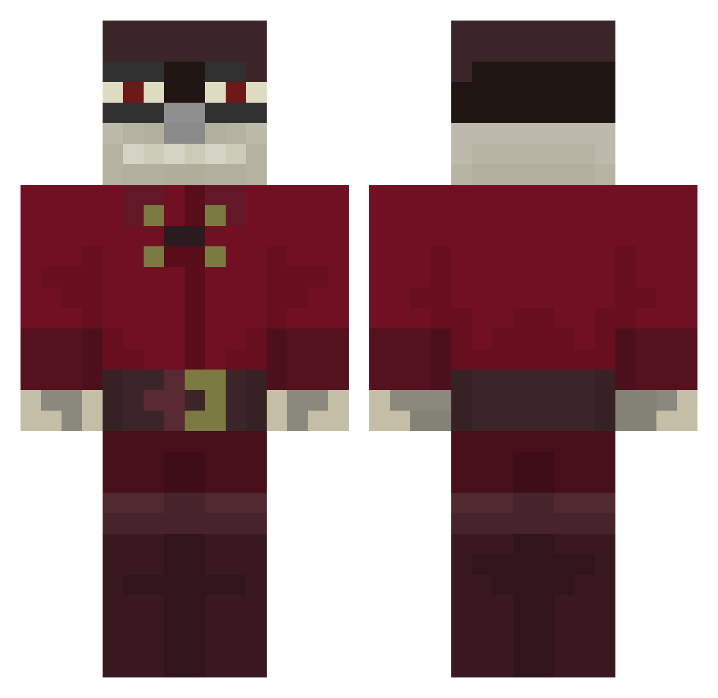notlilith Minecraft skin, front and back view