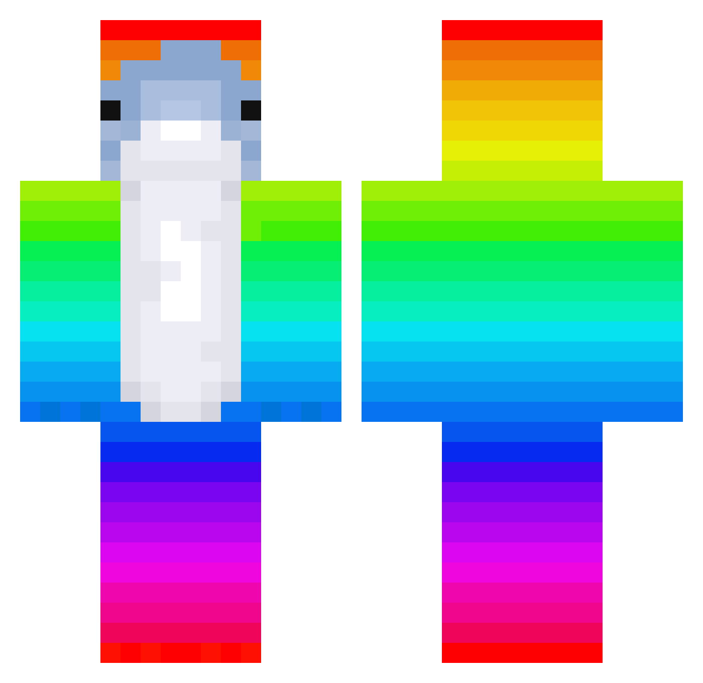 Naoba Minecraft skin, front and back view