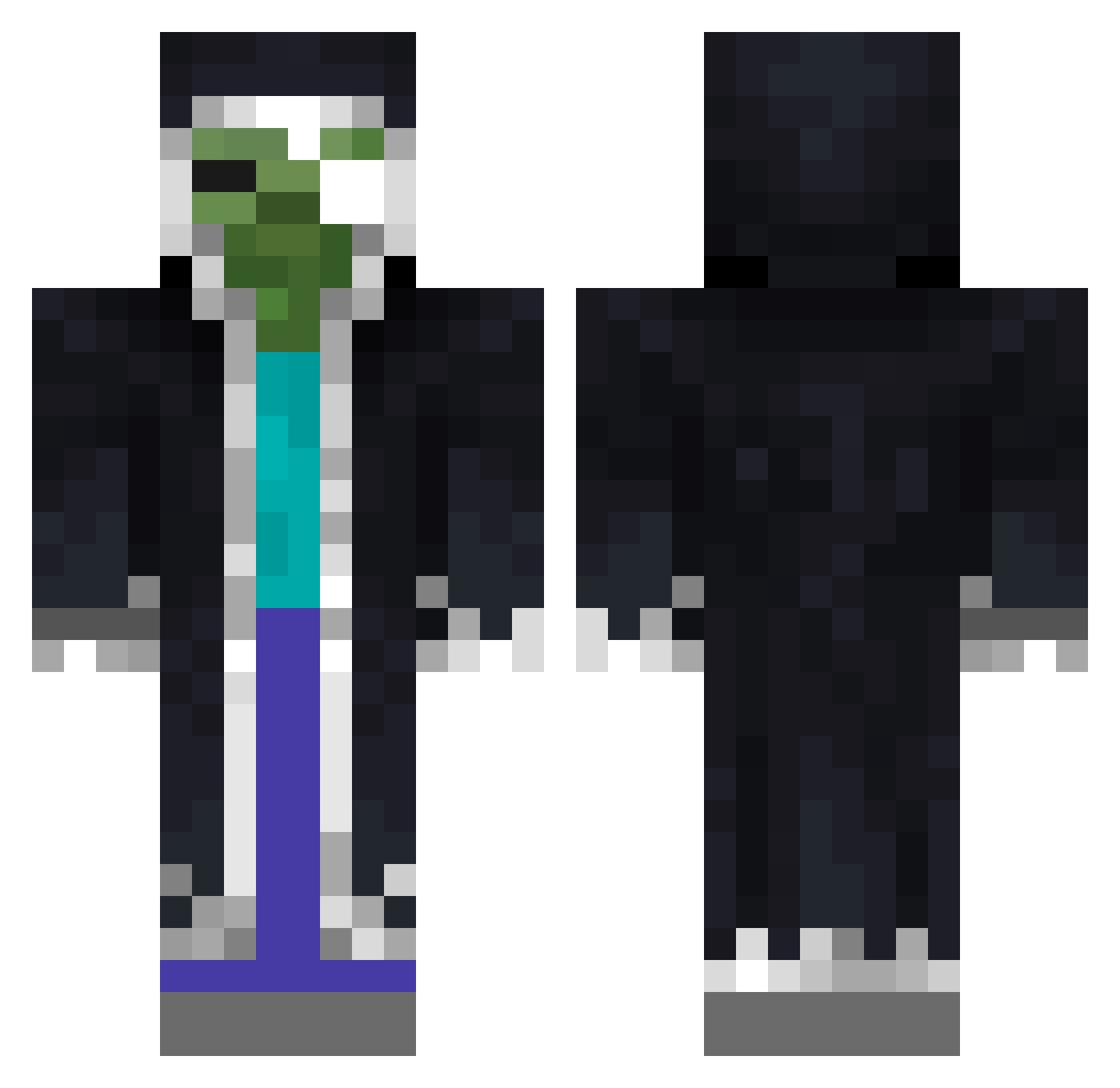 KiraJeda Minecraft skin, front and back view