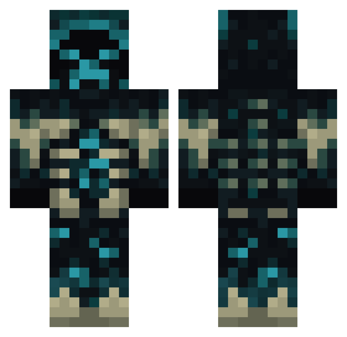 SlimVinki Minecraft skin, front and back view