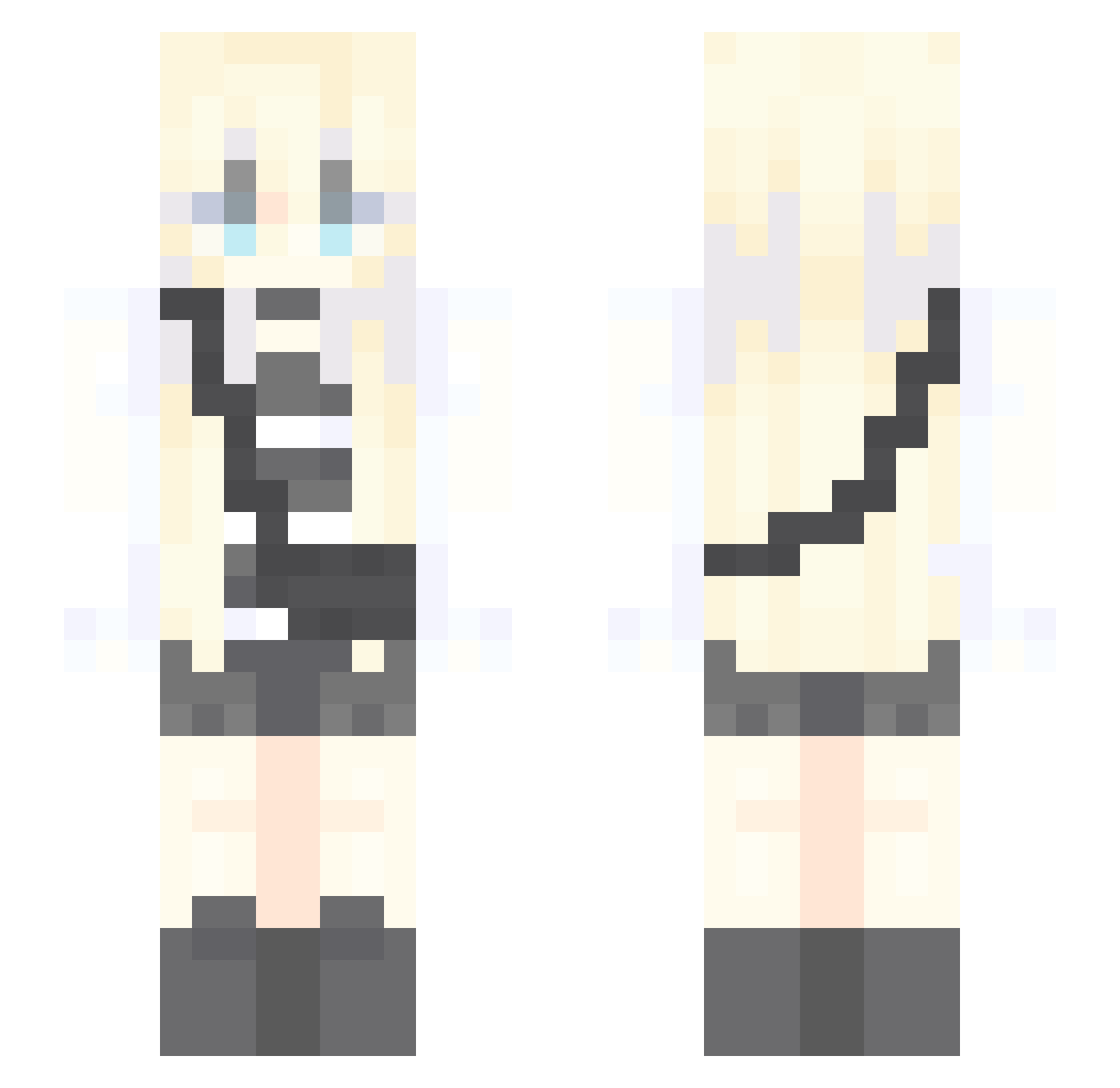 Salamiin Minecraft skin, front and back view