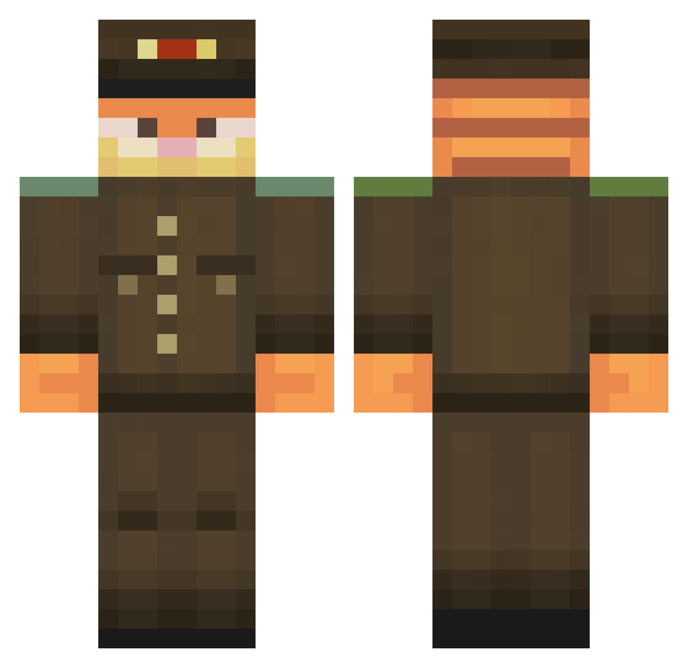 RealmzyV Minecraft skin, front and back view