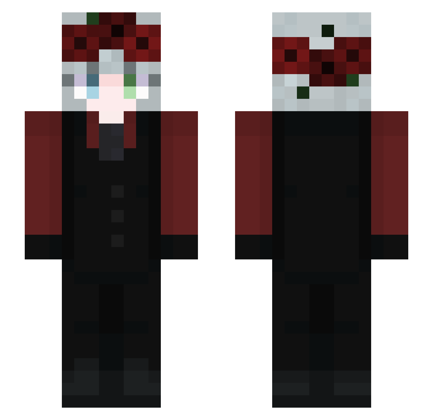 UncleNexio Minecraft skin, front and back view