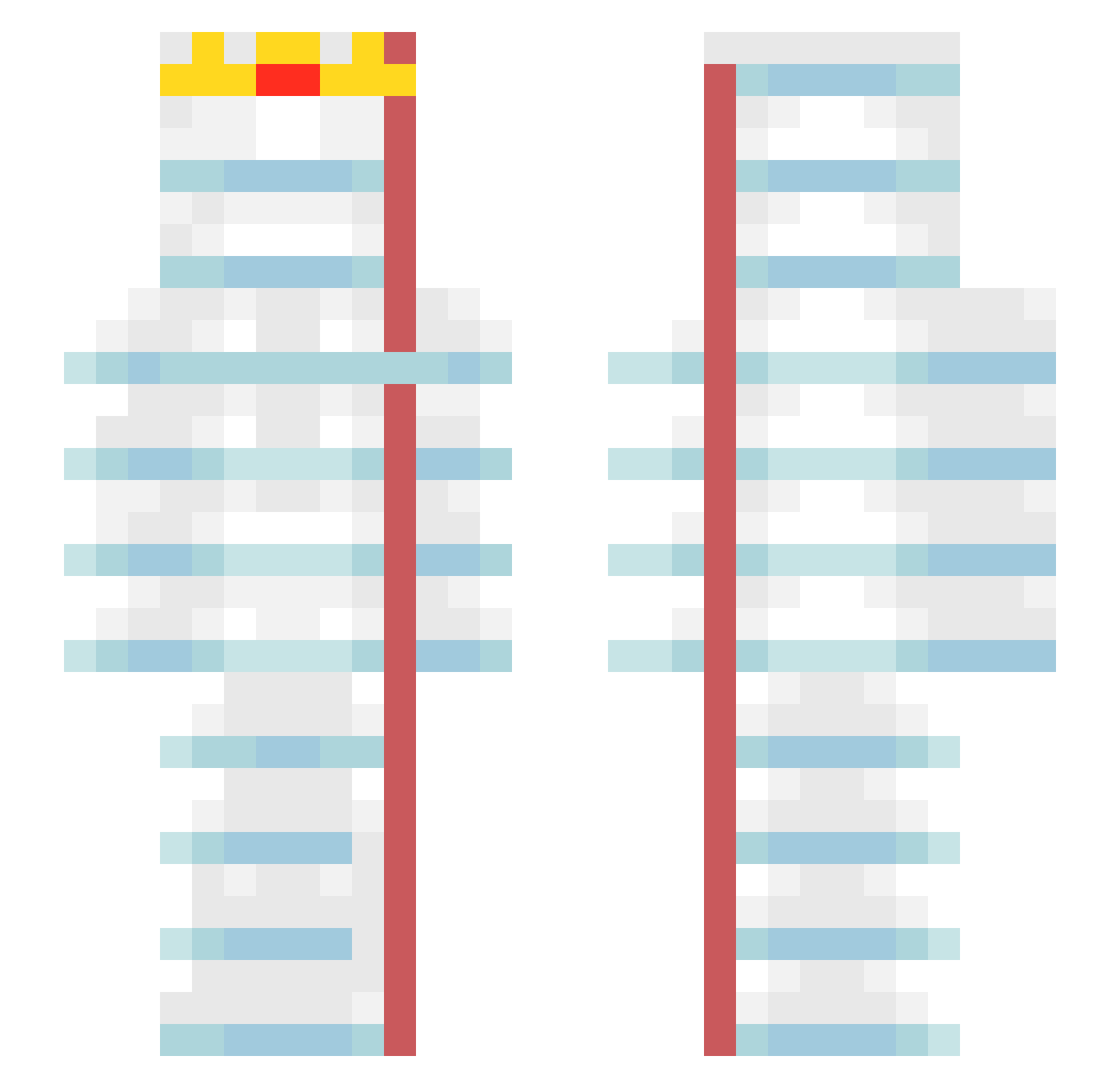 RoyalPaper Minecraft skin, front and back view