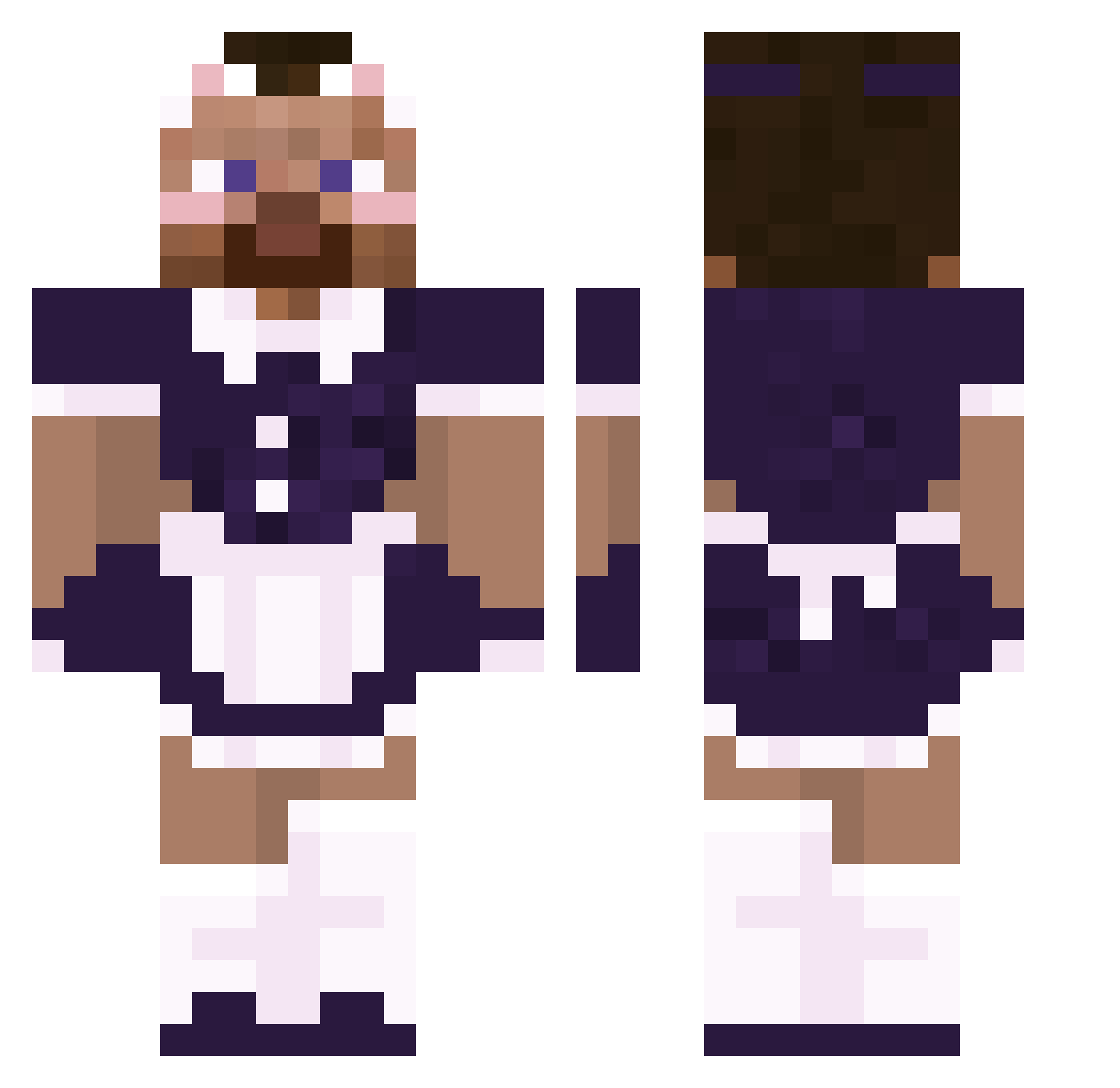 kyeomsonlive Minecraft skin, front and back view