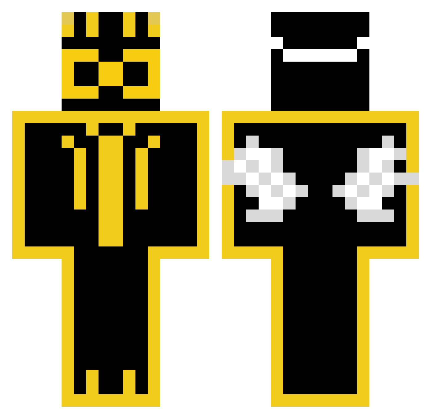 WorkingLogic Minecraft skin, front and back view