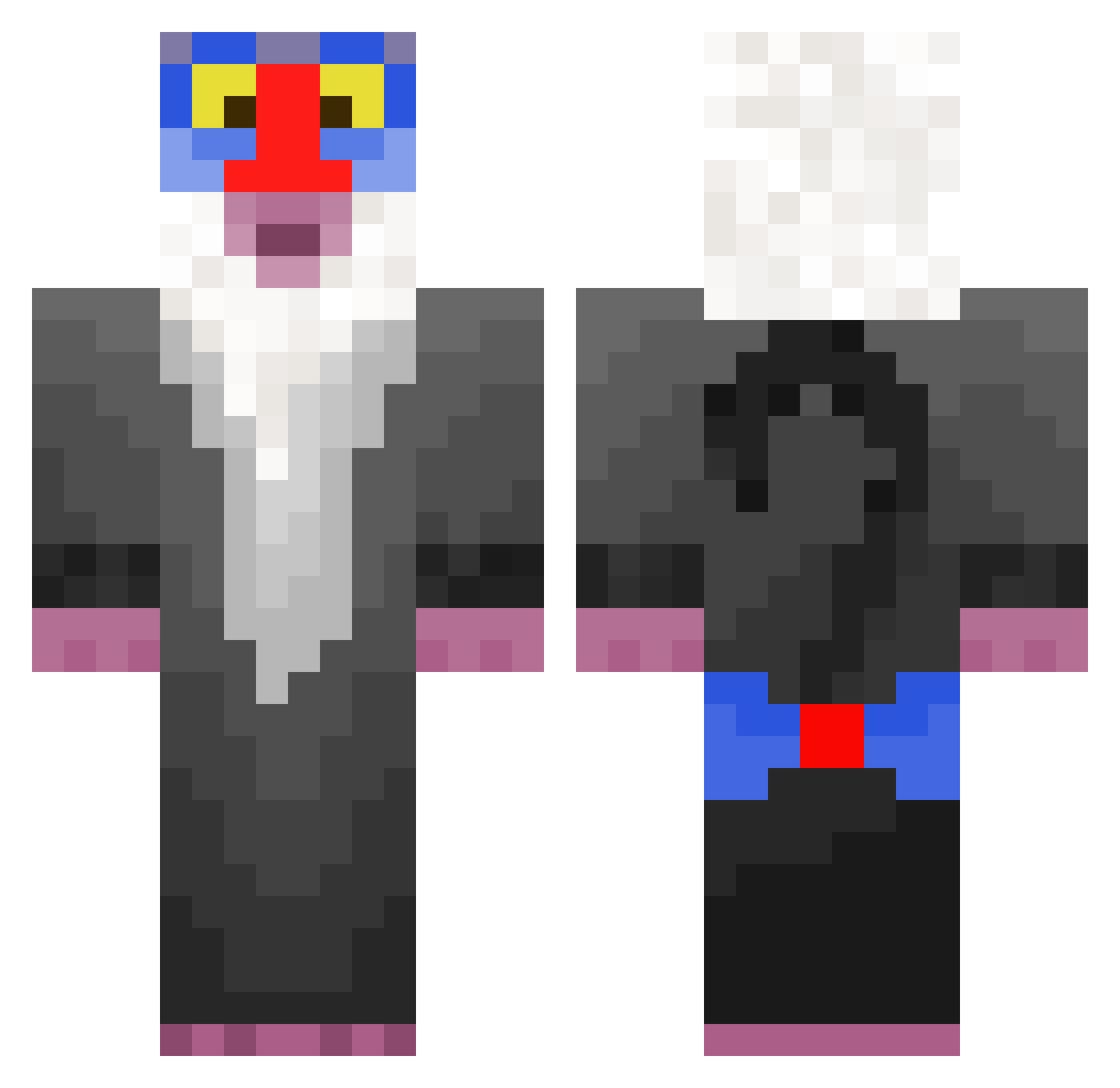 Vernium Minecraft skin, front and back view