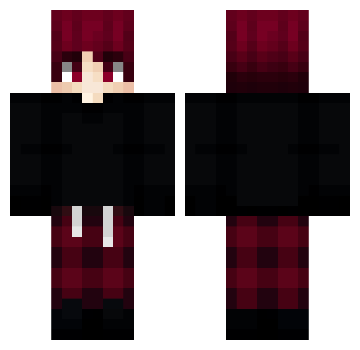 Solterosky Minecraft skin, front and back view