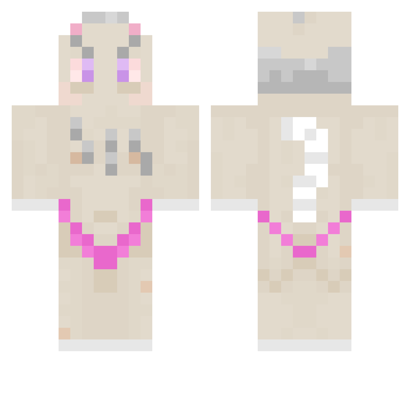 lumipok Minecraft skin, front and back view