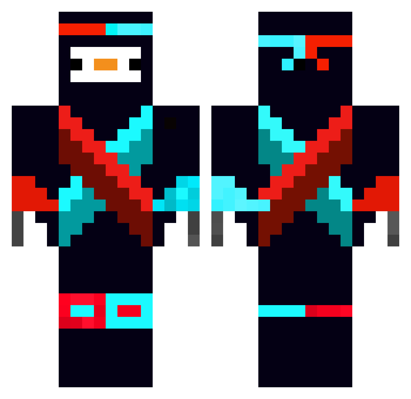 superpysen Minecraft skin, front and back view