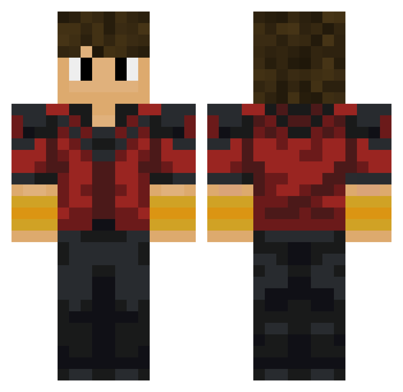 Youngish_Thug Minecraft skin, front and back view
