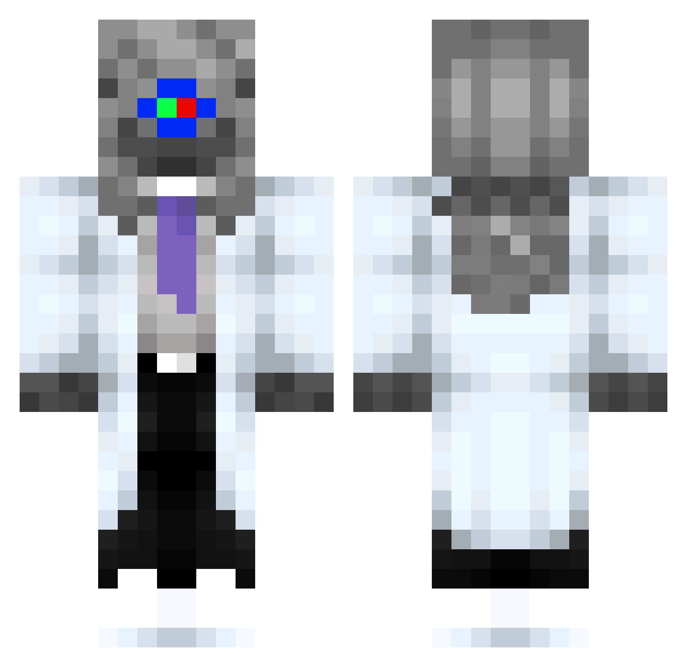 N3mosum Minecraft skin, front and back view