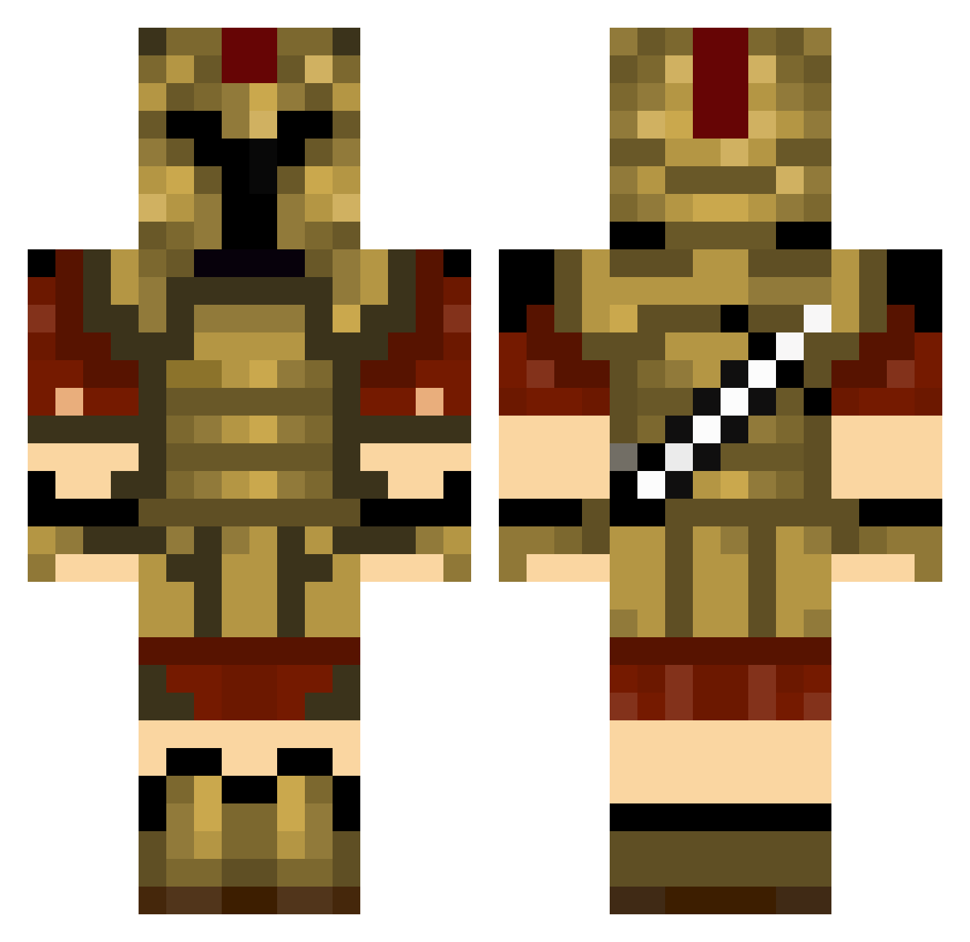 encirclement Minecraft skin, front and back view