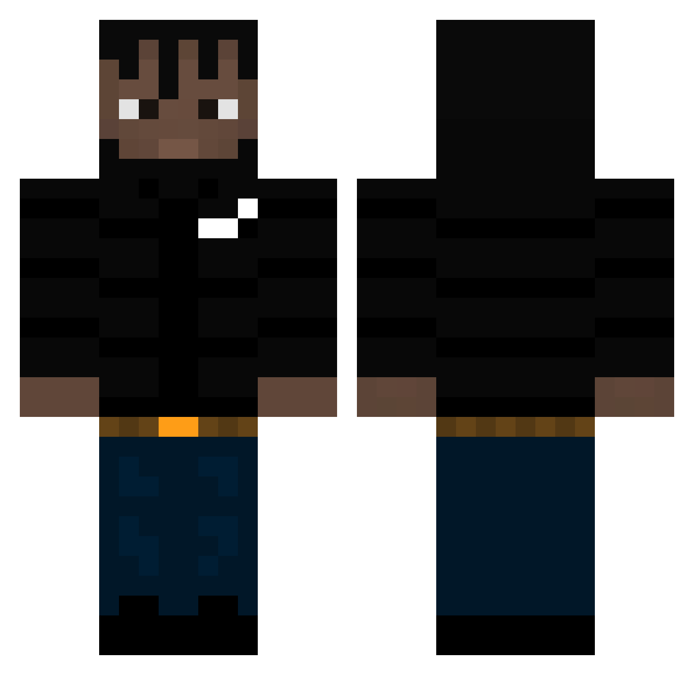 famedream Minecraft skin, front and back view