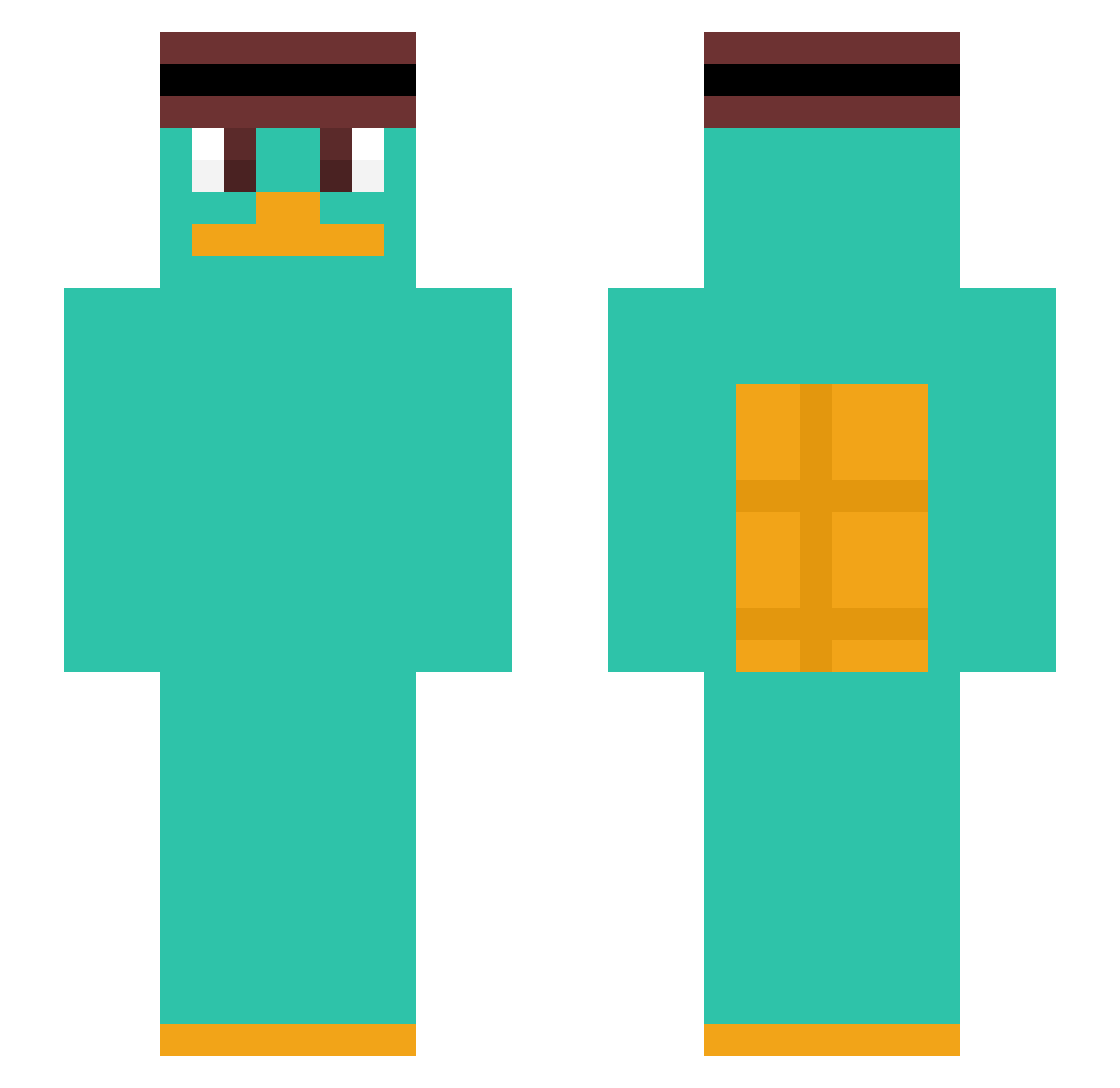 Paulinator2806 Minecraft skin, front and back view
