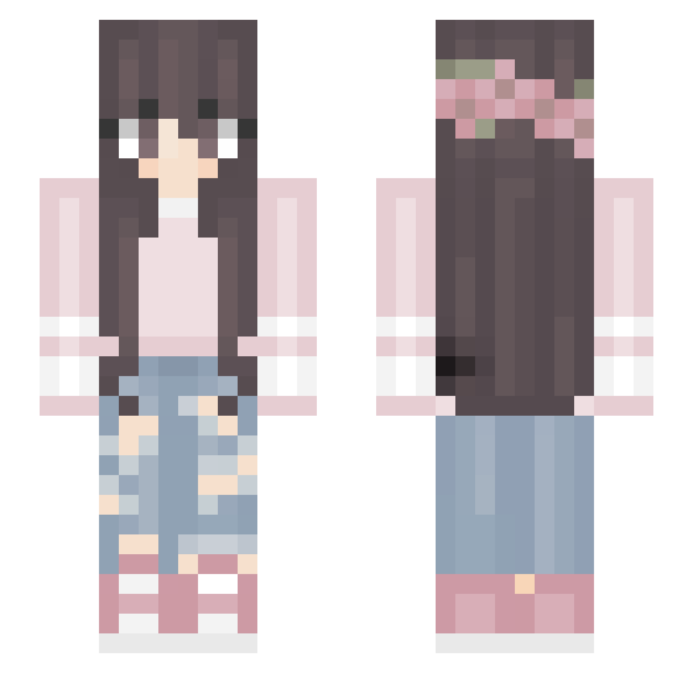 sokoki Minecraft skin, front and back view