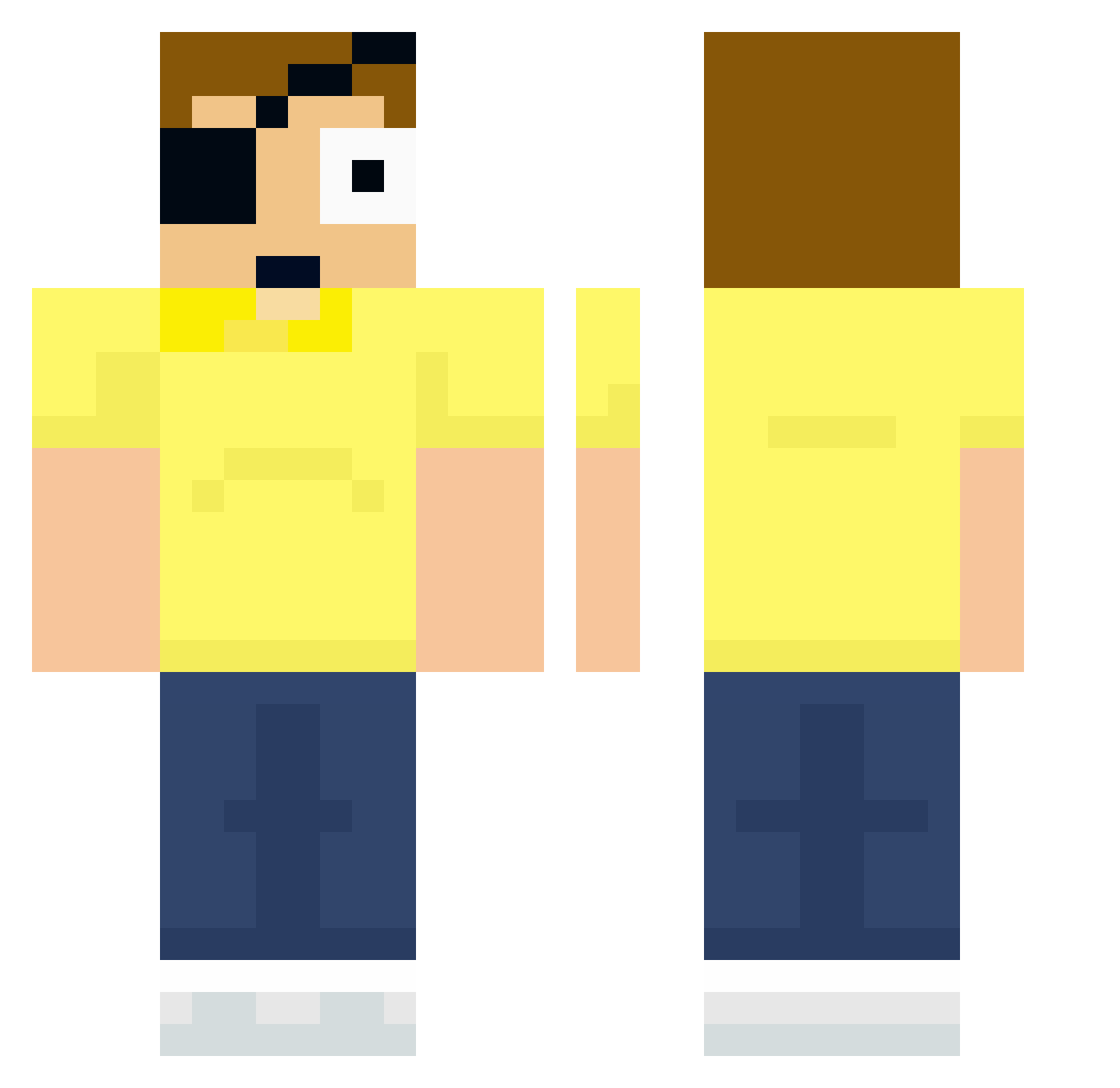 Vegan_Lopez Minecraft skin, front and back view