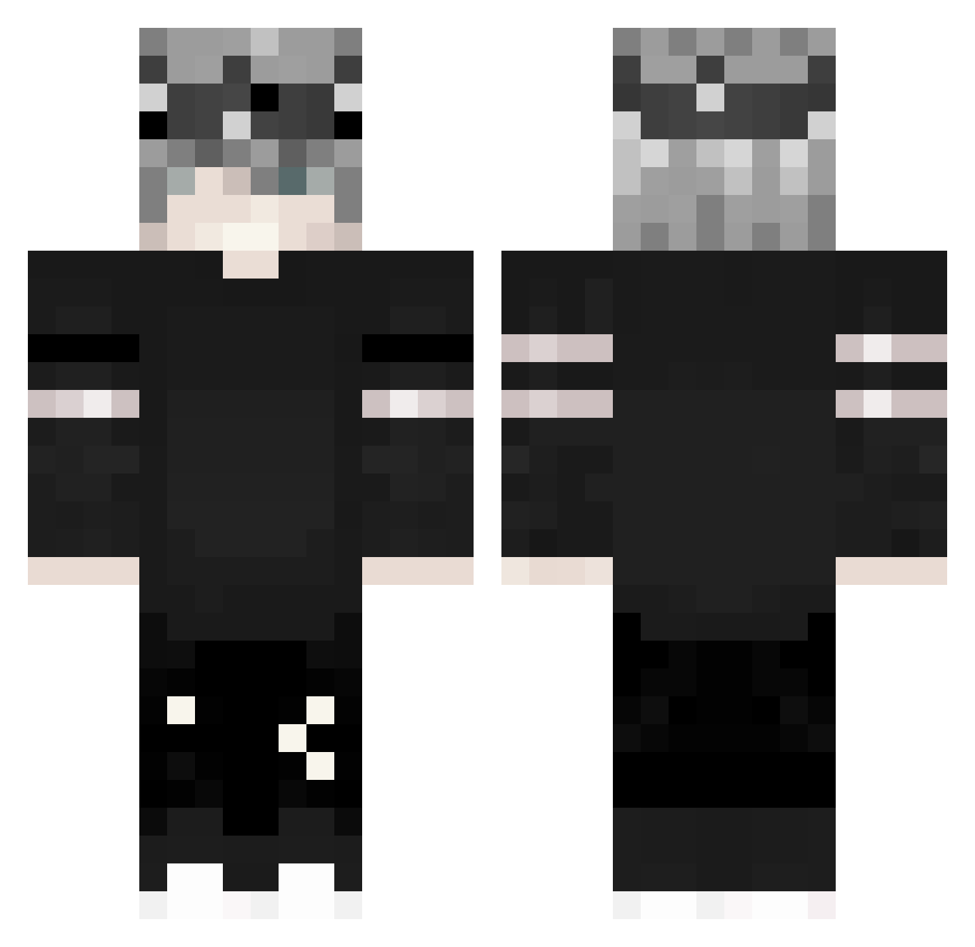 TheBestGhost Minecraft skin, front and back view
