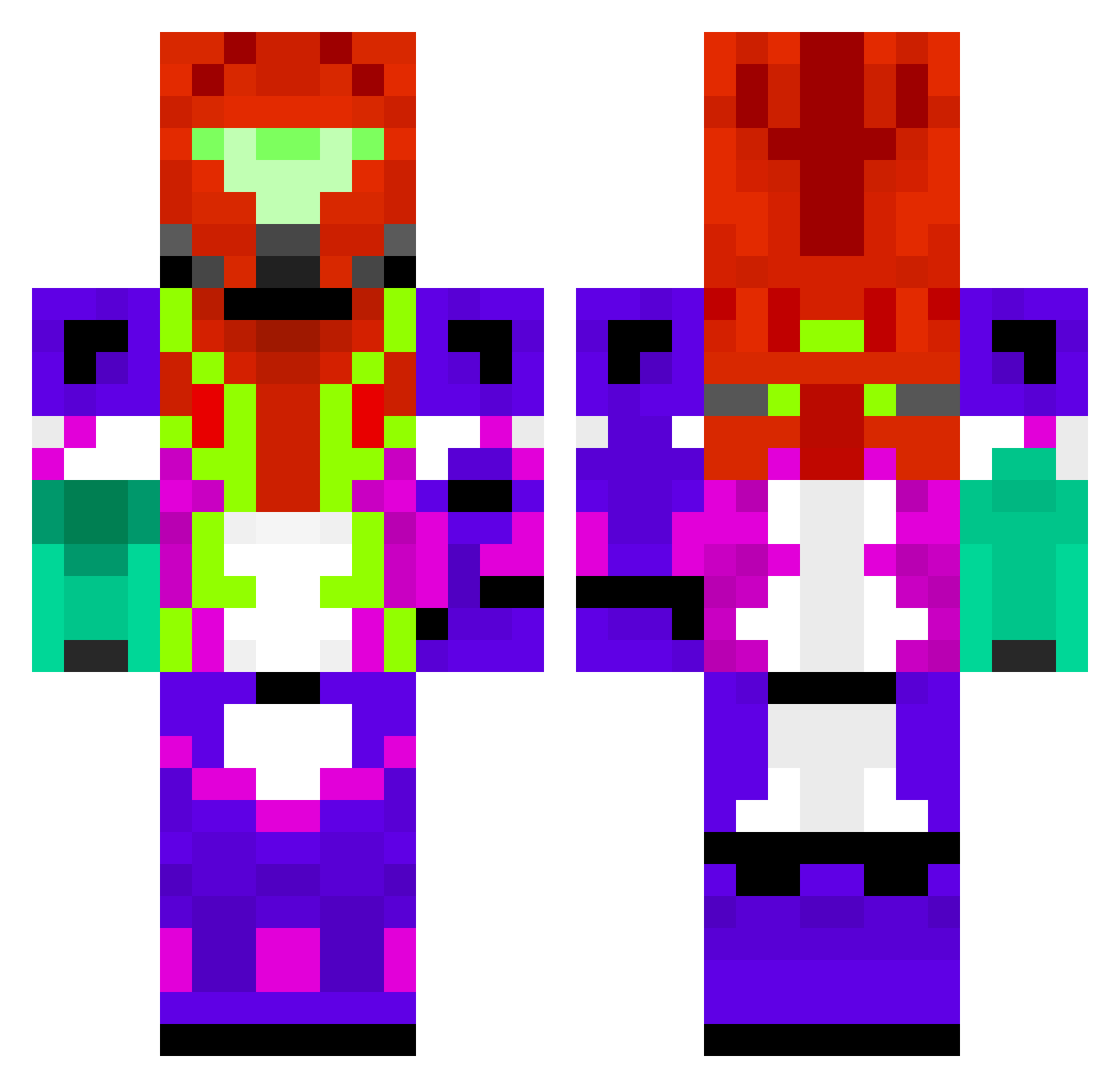 ronny5000 Minecraft skin, front and back view