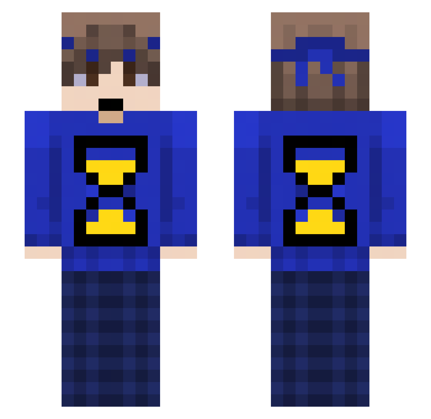 ChronyxNova Minecraft skin, front and back view