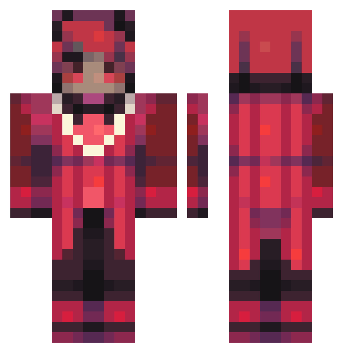 DeeDipsy Minecraft skin, front and back view