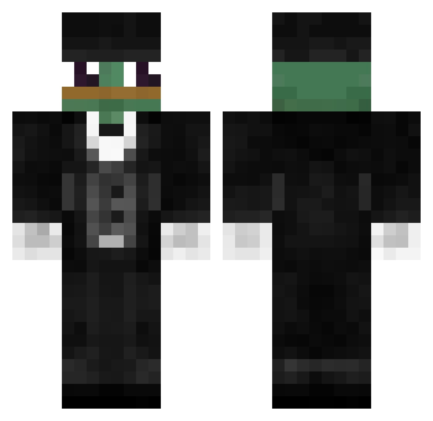 Hidekkj Minecraft skin, front and back view