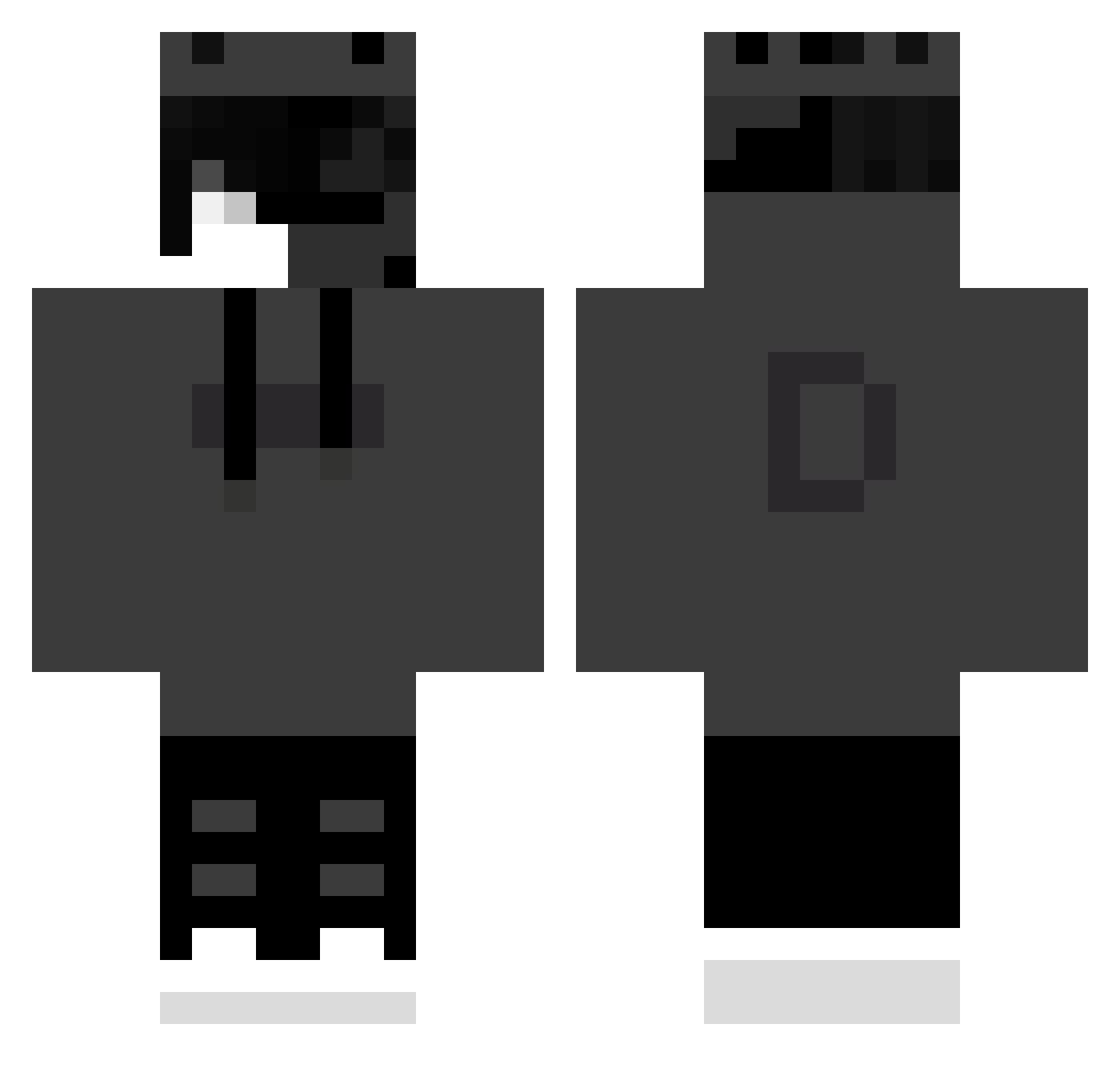 SoloBlock1661 Minecraft skin, front and back view