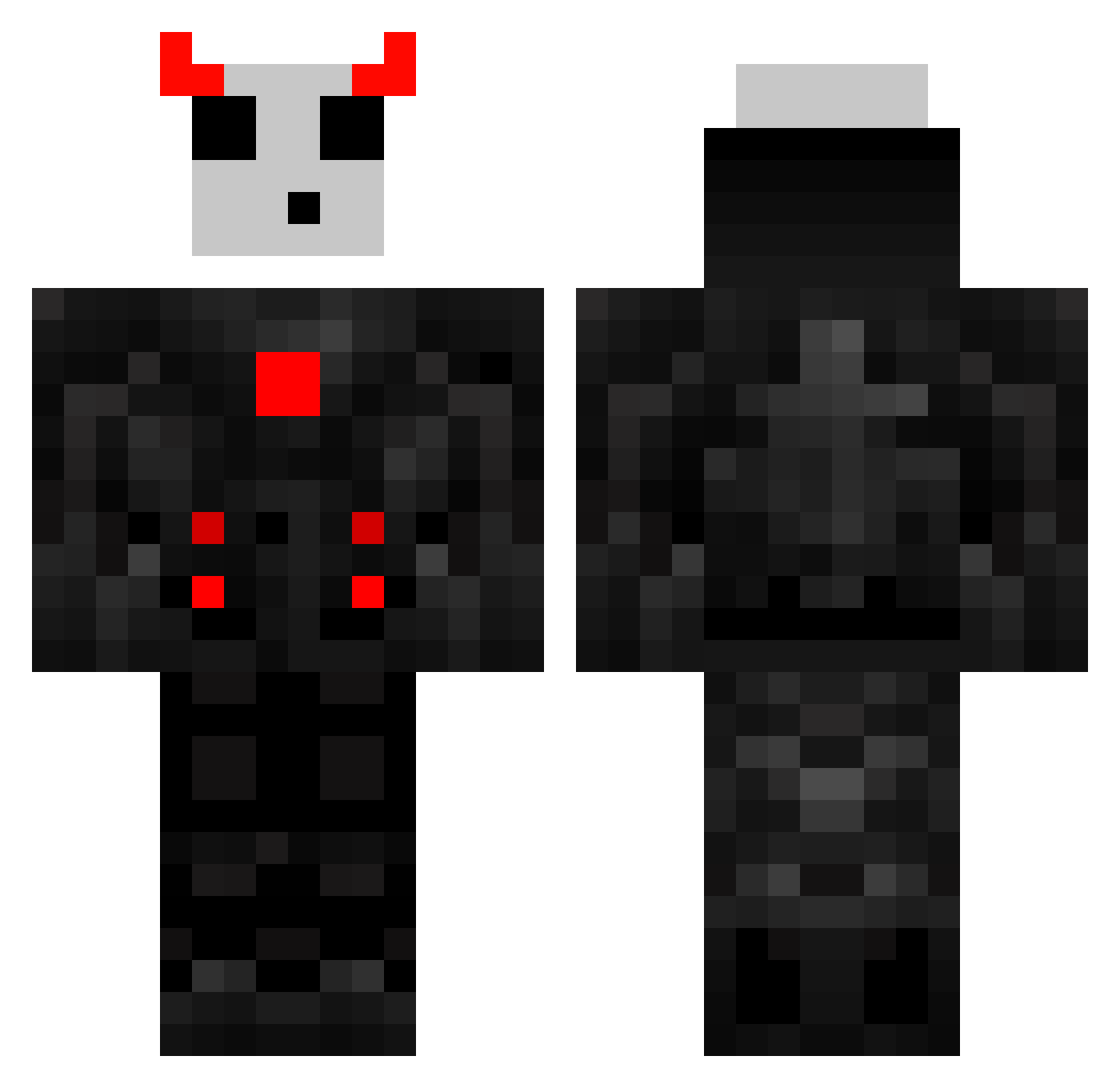 xGangte Minecraft skin, front and back view