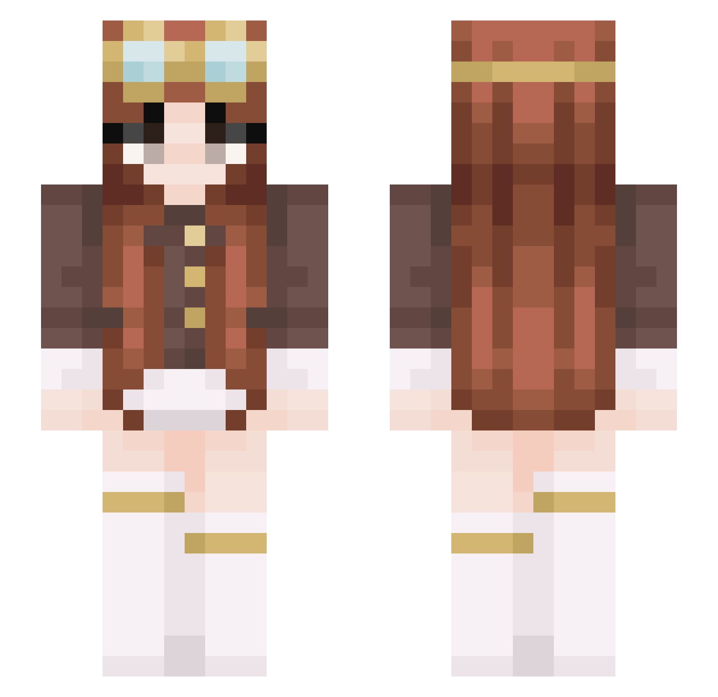 Lurnok Minecraft skin, front and back view